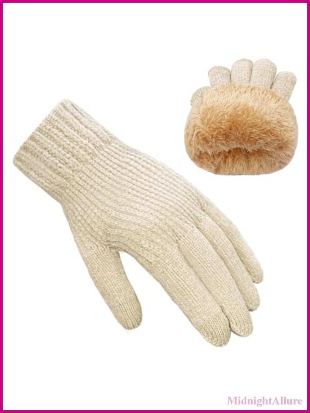 Chenille Touch Screen Winter Gloves Thermal Fleece Knit Warm